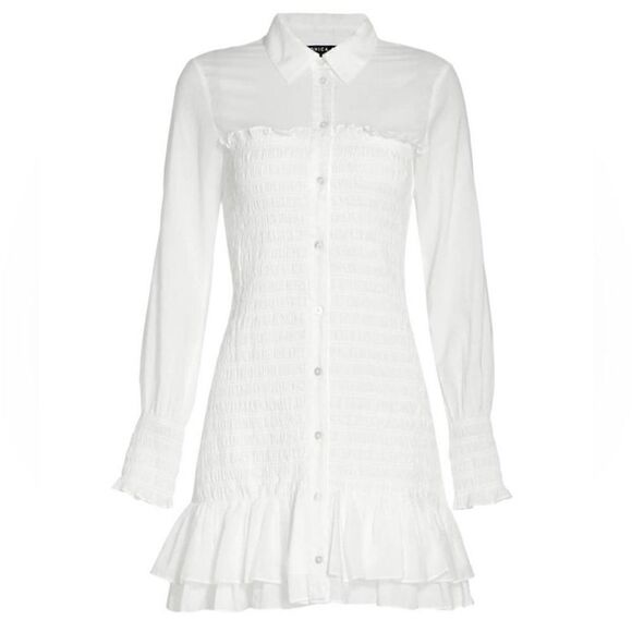 Veronica Beard NWT Kelsey Long Sleeve Cotton Shirtdress In White Size 8 - Picture 7 of 10